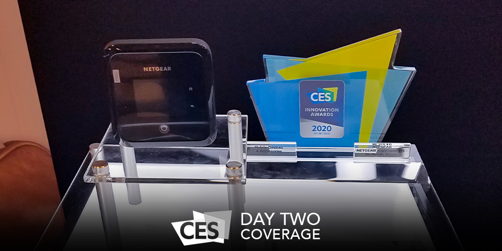 NETGEAR_UKI's tweet photo. We're excited to announce the all new #NighthawkM5 Mobile Router. With the M5, we're bringing #WiFi6 to our line of Mobile Routers for the first time. Combined with #5G speeds, the M5 packs a high-speed punch! #NETGEARCES2020 #CES2020 https://t.co/Y8Y2pQIgoX https://t.co/vuqxY0Ntpd