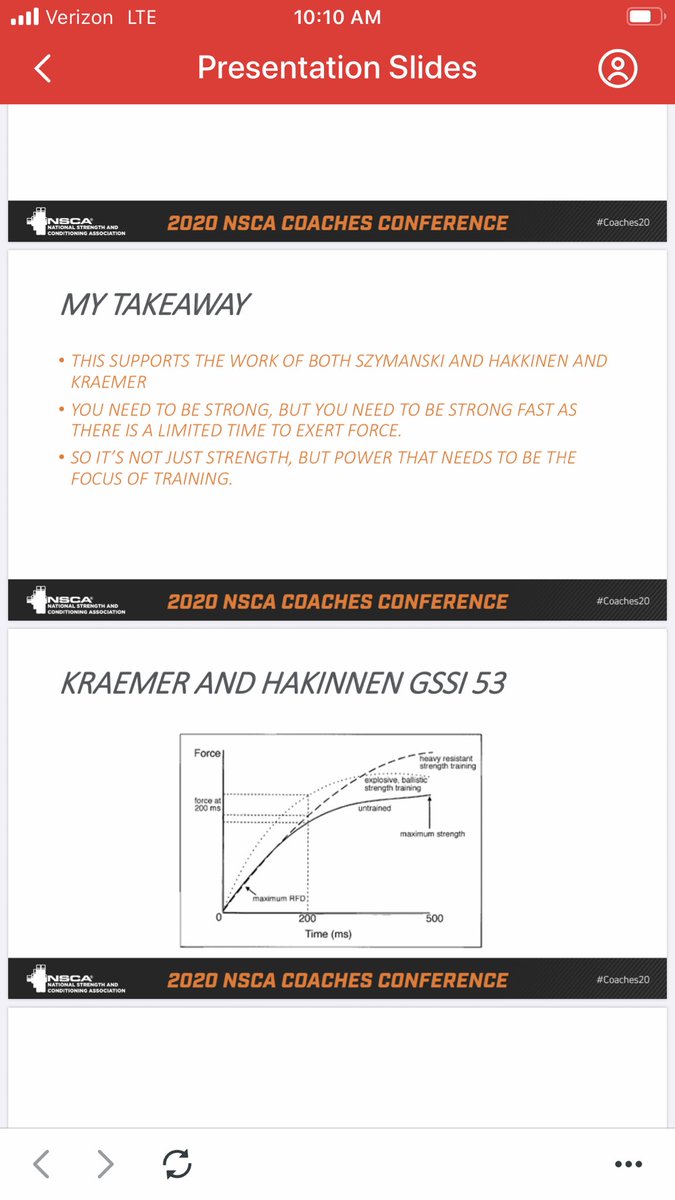 BluSportScience's tweet photo. Dr. Bryan Mann presenting on lower body force production and bat velocity:
Szymanski: strong squat(more force) >batted ball distance Hakkinen and Kraemer show applying force in 200ms is key.
Can’t chase power alone. Power is a product of Force and Velocity! Be “strong fast” https://t.co/7KXRZnzbKc