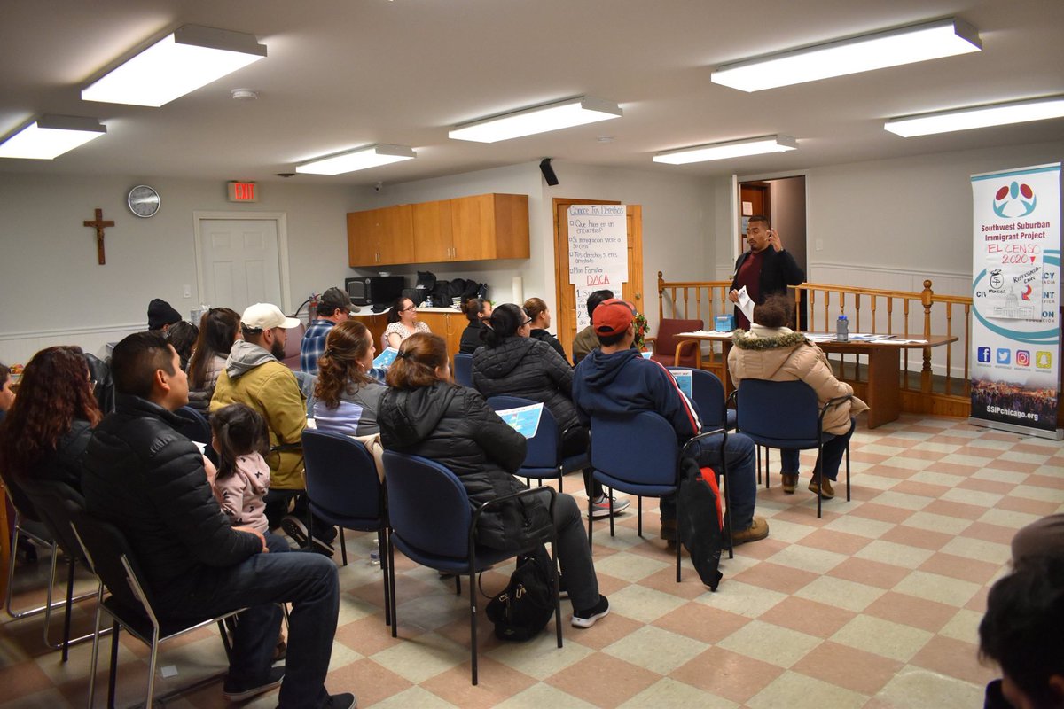 SSIPchicago's tweet photo. Great community meeting yesterday at St. Dominic's Church in Bolingbrook! Special thanks to Attorney Steven from @MALDEF for presenting on the 2020 Census! #EducatedCommunity https://t.co/5tnXlgWik6