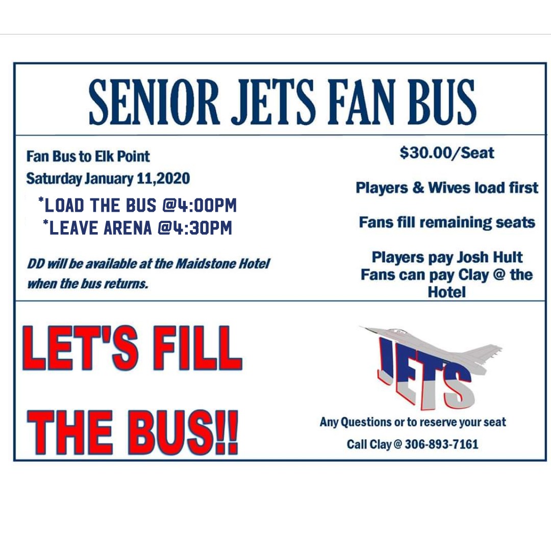 We have a bus heading to the game against <a href="/EP_Elks/">Elk Point Elks</a> tomorrow night! Still have some seats available! Please note the load and leave time has changed. #FILLTHEBUS
