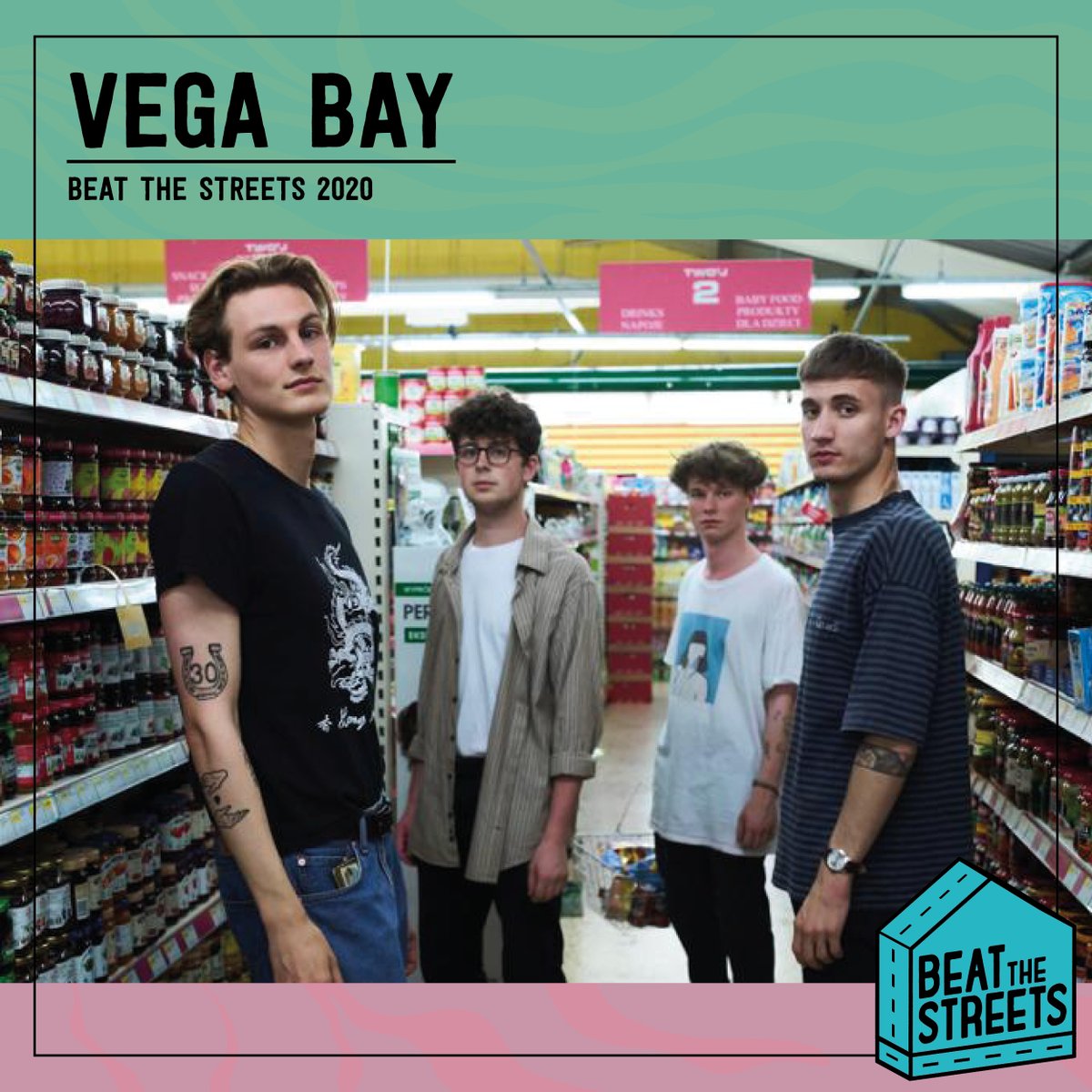 △ ▲ ARTISTS SNEAK PEAK ▲ △ ⠀⠀
⠀⠀⠀⠀⠀⠀⠀
▲ <a href="/Vega_Bay/">Vega Bay</a>  ▲
Following an incredible sold-out show at The Bodega last year, this quirky four-piece have won over the Nottingham music scene with their indie-infused, feel-good tunes! Don't miss their set at #BeatTheStreets!