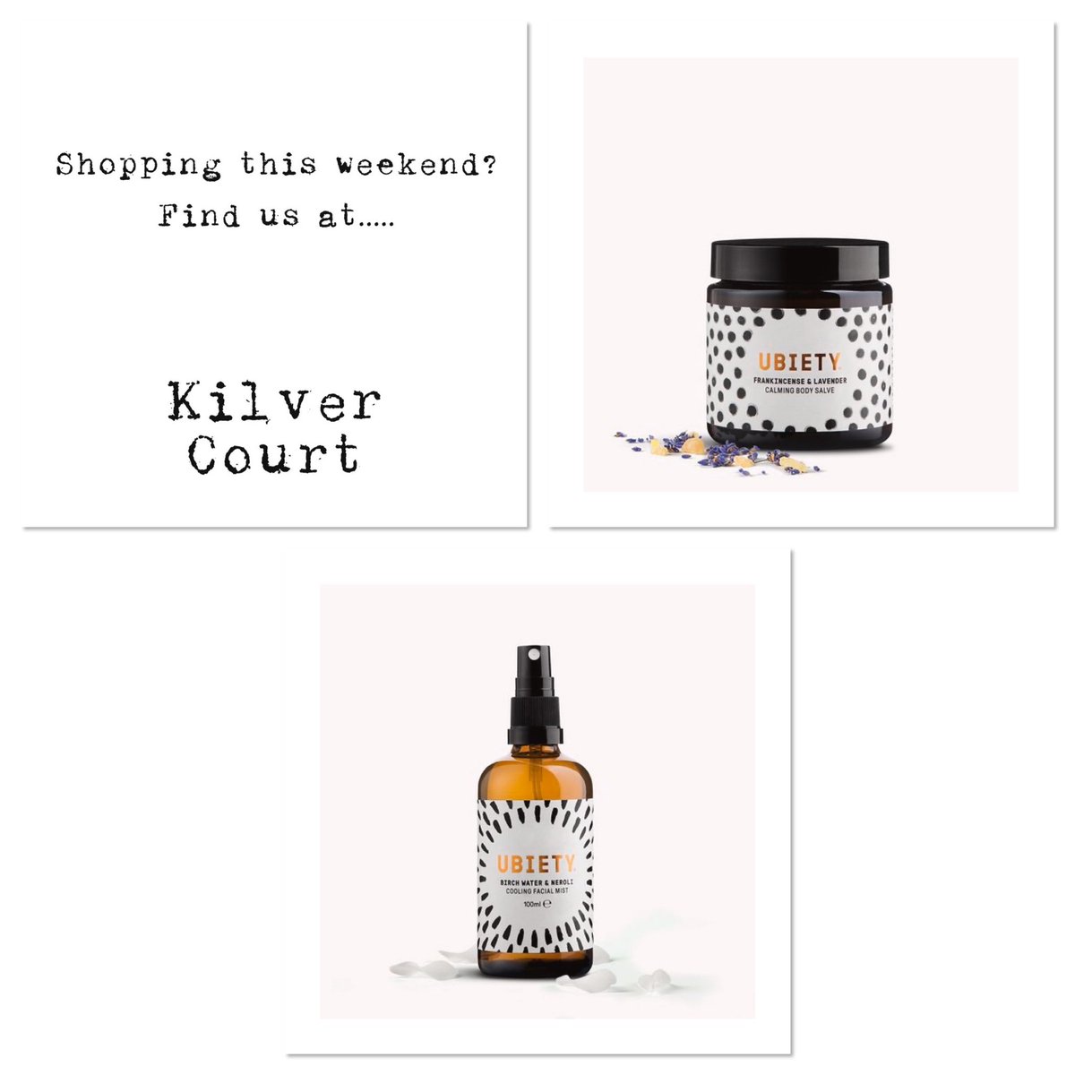 FindUbiety's tweet photo. If you’re shopping this weekend, you’ll find us at....@KILVERCOURT who stock our Originals Collection. Happy shopping. #findubiety #giftideas #bathuk #kilvercourt #veganbeauty #conciousgifts https://t.co/oNUZYVivpS