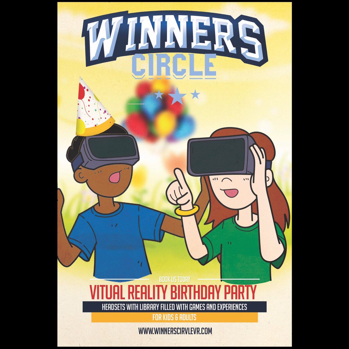 WinnersCircleXR's tweet photo. Do you have a birthday coming up soon? Why not add some #VirtualReality to the excitement!
We provide enough headsets for everyone to enjoy... kids and adults!
.
BOOK US TODAY!
.
#VirtualReality #eSports #Game #Games #VRLeague #NewEngland #Providence #RhodeIsland #Discord #Twitch https://t.co/BSbEQ9RDnX