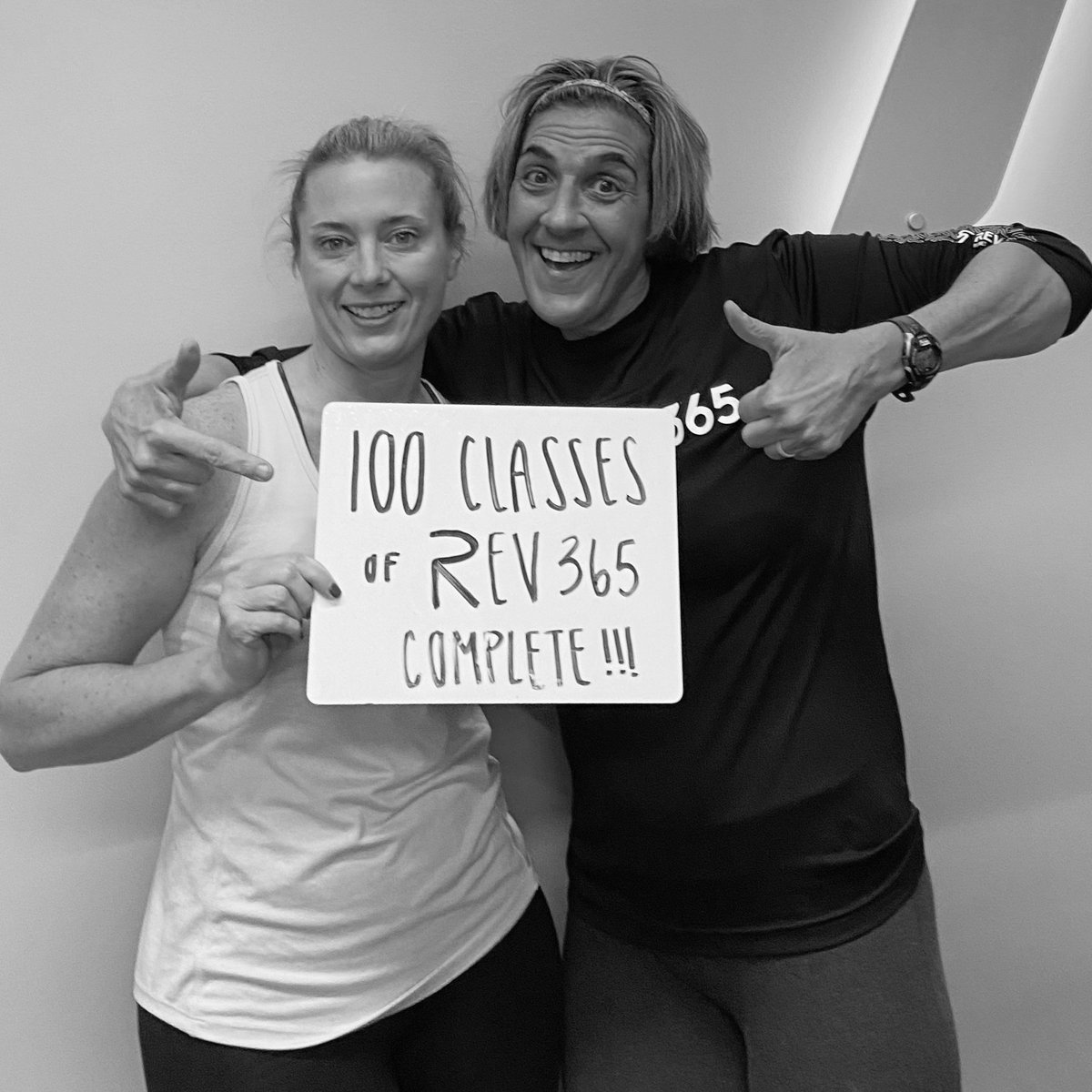 Rev365F's tweet image. #100WORKOUTS COMPLETE!  Congrats Robyn on your accomplishment and welcome to the REV365 100 Club!