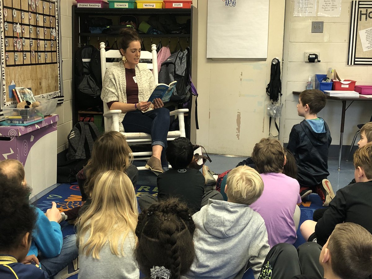 HeyMrsSchilling's tweet photo. Captivated by #SharkBait and Mrs. Stanley as our #MysteryReader today! #FridayFeels #newreadaloud #oneCCPS @BAES_Eagles https://t.co/bb8xVg37eR