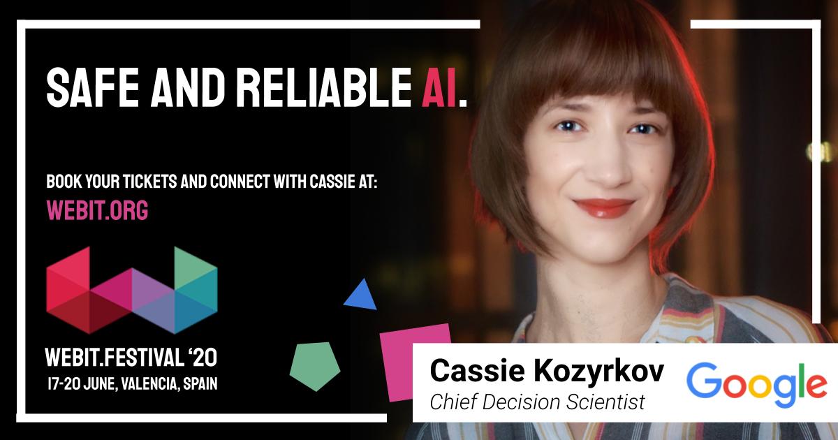 WebitFestival's tweet photo. We are honored to welcome to Webit, Cassie Kozyrkov
@quaesita, Chief Decision Scientist @Google!

Her mission is to democratize decision intelligence and safe, reliable AI. 

Webit.Festival | 17-20 June, @lamarinadevlc, Spain. 
https://t.co/aenJ9ktUBV 
#business #webitspeakers https://t.co/80WEaKfWSn