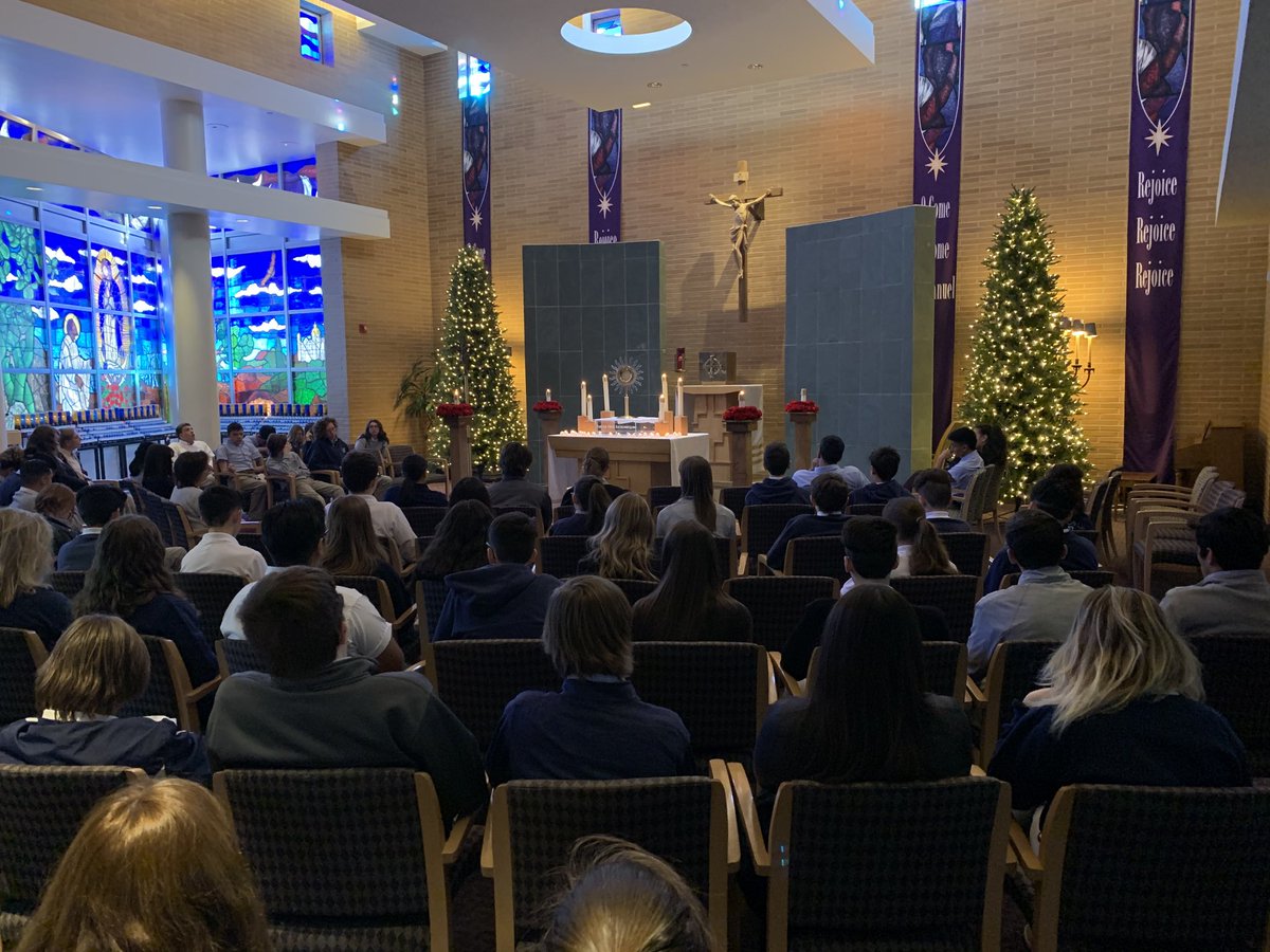 John the Baptist and Juan Diego Catholic School students spending quiet in adoration of the Blessed Sacrament on this the first Friday of 2020.