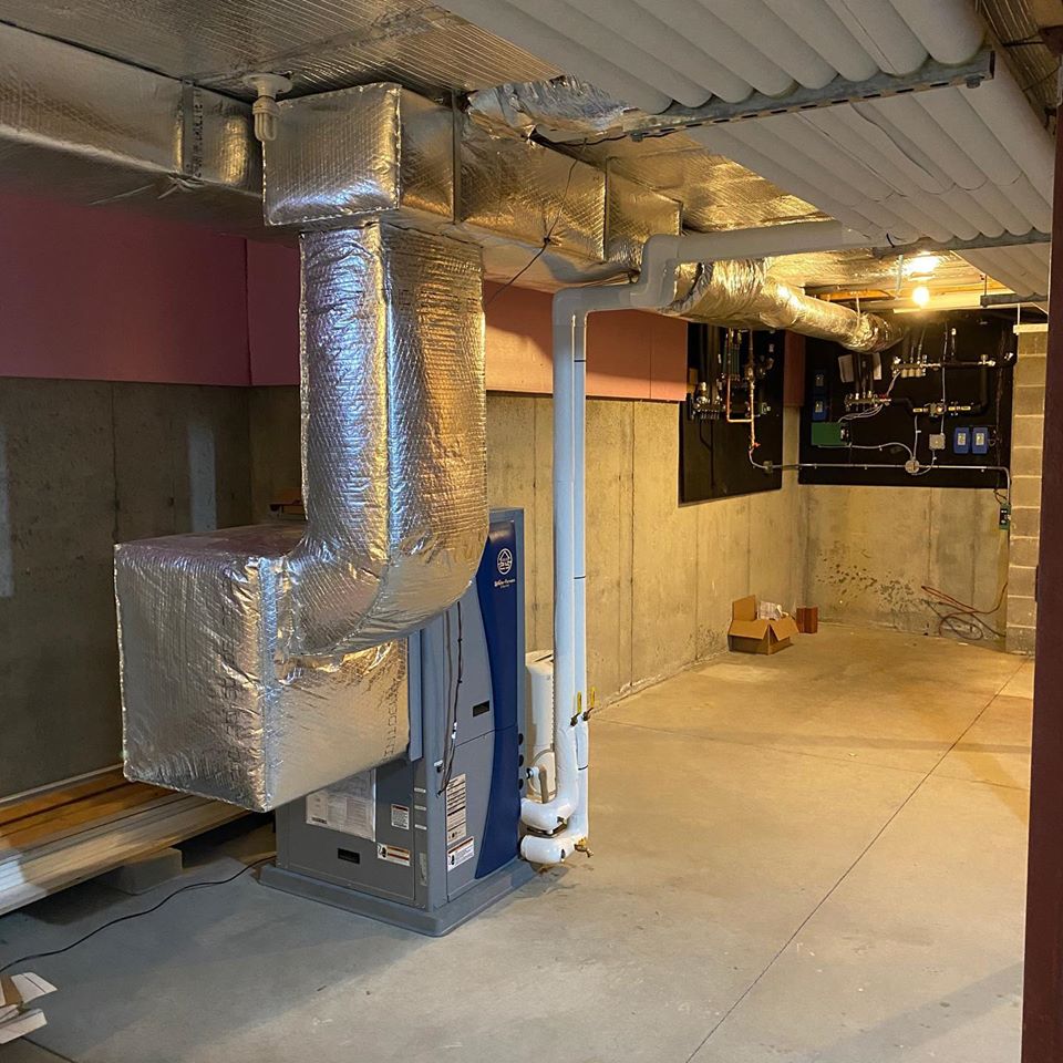 LRHVAC's tweet photo. From a recent geothermal upgrade project. This had 2 existing boilers in opposite ends of the house with a combo of radiant &amp; baseboard heat. We added the geothermal hydronic system &amp; the 2 geothermal air handlers &amp; kept 1 of the existing boilers for supplemental heat. https://t.co/O0U59coi8o