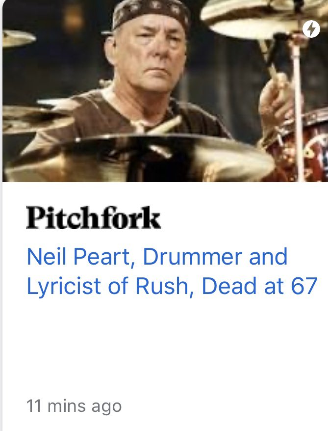 GeeTallDad67's tweet photo. Tom Sawyer is on of my all time faves. Another piece of my youth gone. #nealpeart #ripnealpeart #Rush https://t.co/8sSMbXLcDk