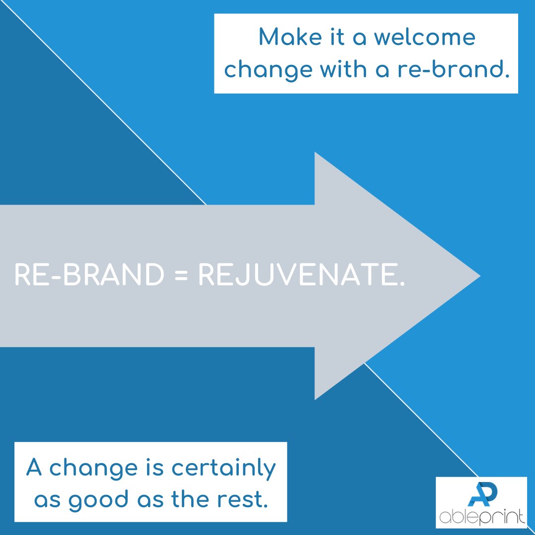AblePrintUK's tweet photo. Re-branding is important when wanting to reflect a change in the variety of products your company sells! https://t.co/tveFWZolWi #rebranding #rebrand #marketing #new https://t.co/zhKglithXe