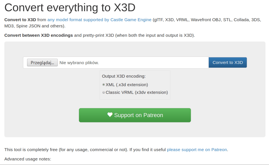 Castle Game Engine on X: Convert to X3D (from glTF, OBJ, STL, Collada, …)  and change X3D encodings using online Castle Game Engine converter    / X