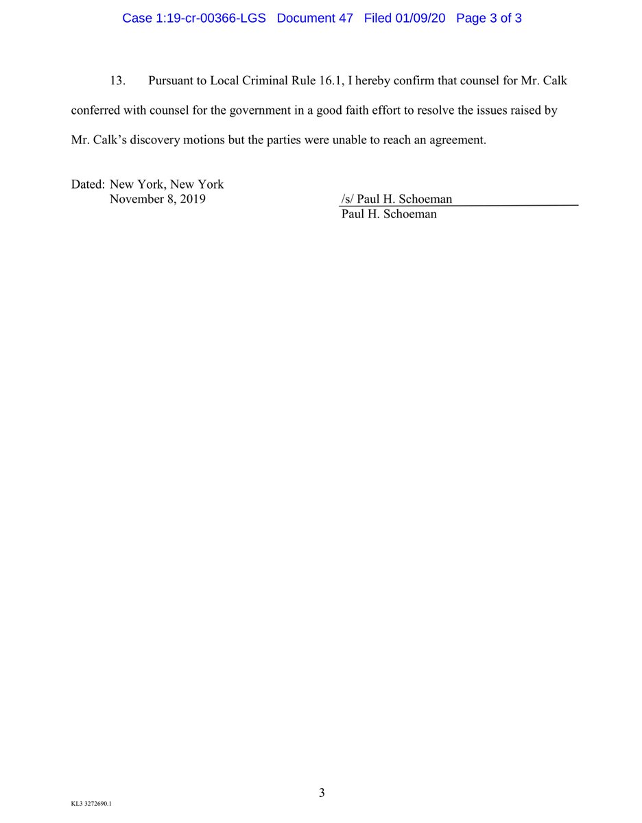 Like I said the defendant by way of counsel uploaded a LOT of exhibits - some of which we haven’t previously reviewed because they were classified as “highly confidential” but as part of Pre-Trial motions are now unsealed.Give me an hour or soPaywall  https://ecf.nysd.uscourts.gov/doc1/127026168647?caseid=516086