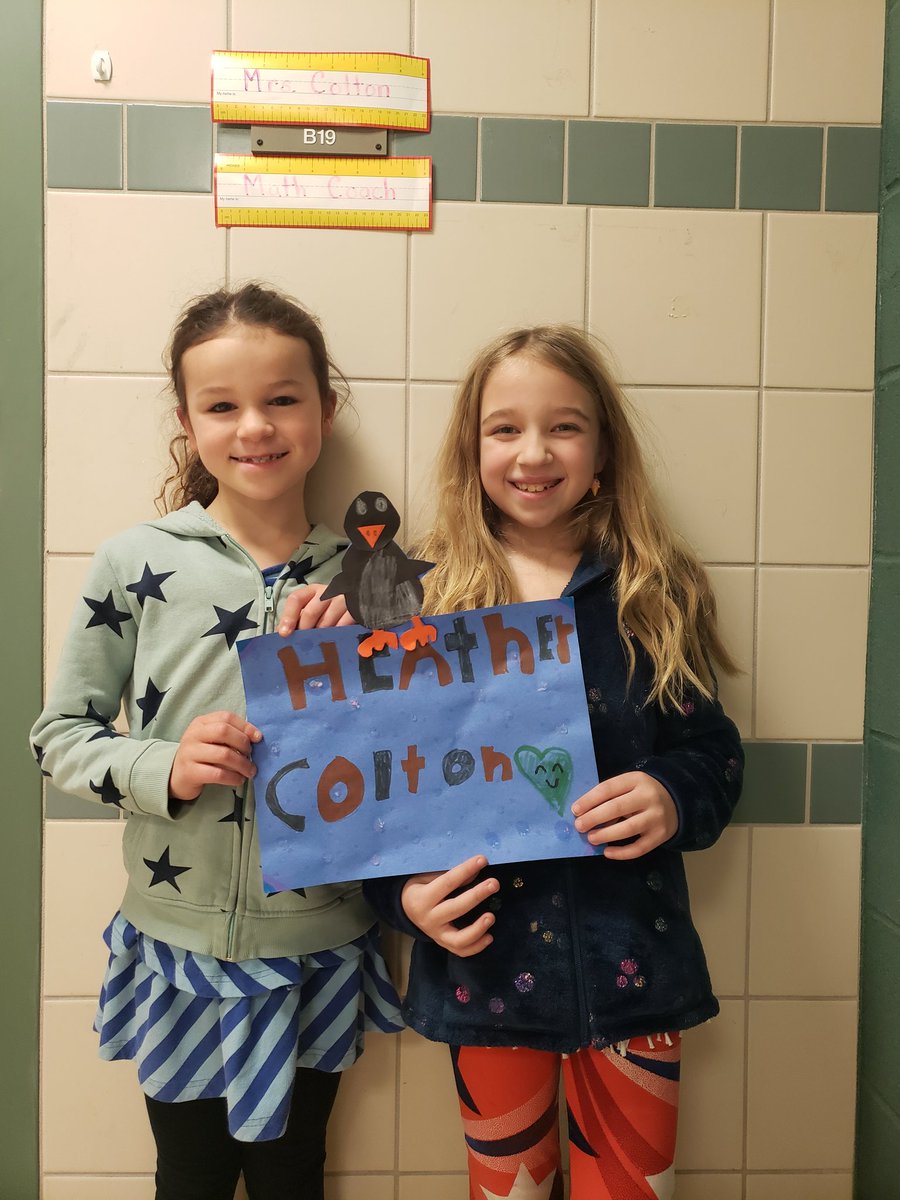 These two sweethearts made me a sign for my door with Jiji on it. They made my day! <a href="/STMath/">ST Math Educator? Follow us on MINDEduOrg!</a> <a href="/CoveSchoolOwls/">Cove Elementary School</a>