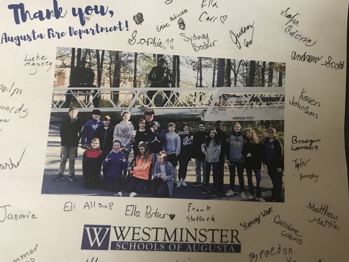 augustafiredept's tweet photo. Thank you Ms. Lutz and these
@wsawildcats students for stopping by Station #15 & dropping off some cookies & cupcakes on Friday.
Last month #firefighters helped the middle school perform an 🥚drop experiment #community #LoveAugusta #AugustaFire https://t.co/t5ANgdN79R