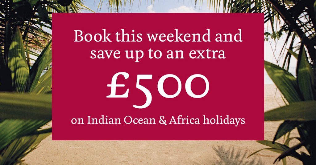 Book your Indian Ocean or Africa holiday with us at <a href="/KuoniCheadle/">Kuoni at JL Cheadle</a> @jlandpartners and save up to £500 on your holiday... pop into store or call us on 0161 451 5887... Travel worth talking about 🌎🗺🥂