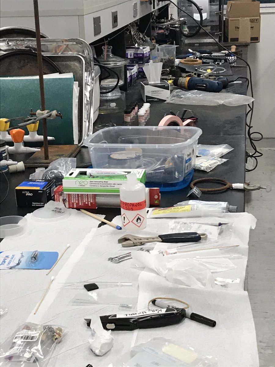 KellyWright333's tweet photo. Step #1 Build relatively uncomplicated vacuum evaporation set-up.  Step #2 Clean Up.  Guess which took longer? #RealTimeChem #IMRL https://t.co/PtSvtAibi9