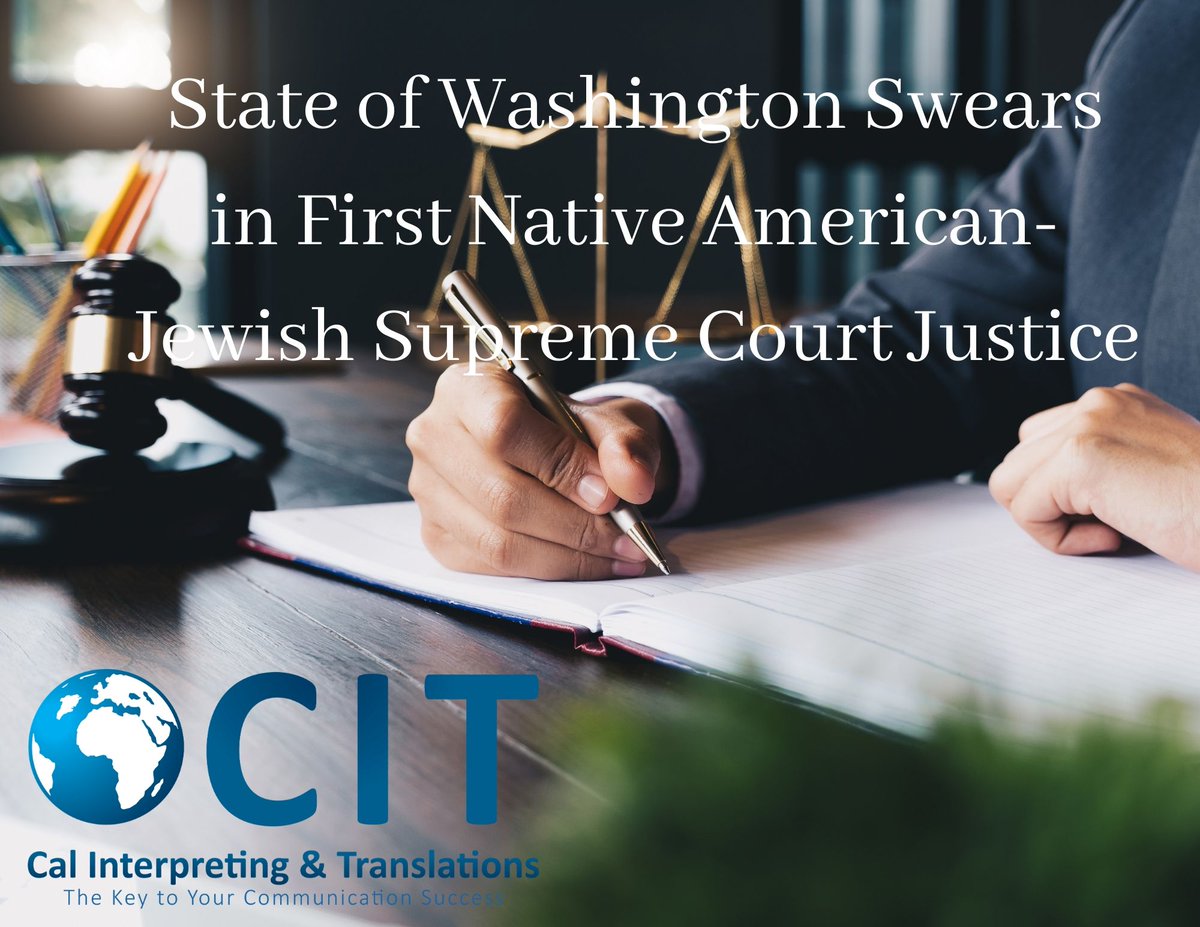 calinterpreting's tweet photo. https://t.co/j8OG8pzs5J
Washington has sworn in its first Native American Supreme Court justice, an enrolled member of the Pueblo of Isleta Indian tribe, only the second Native American person to serve on any state supreme court. #translation #interpretation #NativeTwitter https://t.co/pL8MfBJ2jg