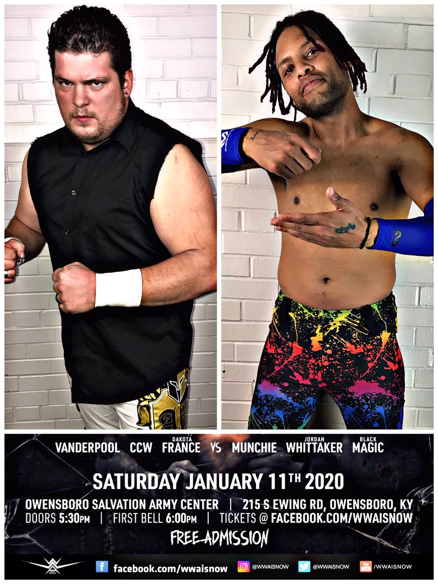 WWAISNOW's tweet photo. Added to BULLETPROOF for FREE!
@t_frank94 vs #Josiah
#AlexanderKnight vs @finesse_willie 
@RayWaddellWWA vs @NickDepp270 
@stonewall_wwa issues a #NationalChampionship Open Challenge!

Main Event
@PrinceOverAll, @ChrisWaddellWWA, @DakotaFrance92 vs #OtherGuys &amp; #JordanWhittaker https://t.co/PFRPzj54pG