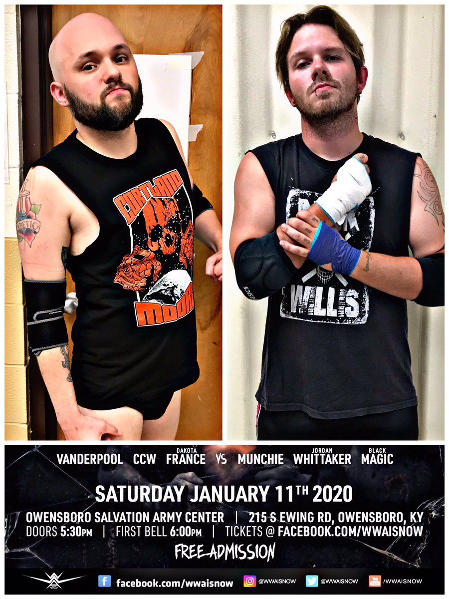 WWAISNOW's tweet photo. Added to BULLETPROOF for FREE!
@t_frank94 vs #Josiah
#AlexanderKnight vs @finesse_willie 
@RayWaddellWWA vs @NickDepp270 
@stonewall_wwa issues a #NationalChampionship Open Challenge!

Main Event
@PrinceOverAll, @ChrisWaddellWWA, @DakotaFrance92 vs #OtherGuys &amp; #JordanWhittaker https://t.co/PFRPzj54pG