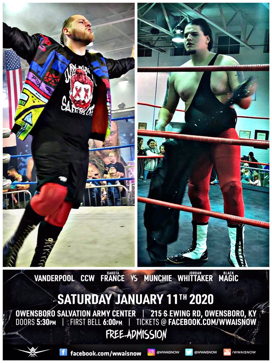 WWAISNOW's tweet photo. Added to BULLETPROOF for FREE!
@t_frank94 vs #Josiah
#AlexanderKnight vs @finesse_willie 
@RayWaddellWWA vs @NickDepp270 
@stonewall_wwa issues a #NationalChampionship Open Challenge!

Main Event
@PrinceOverAll, @ChrisWaddellWWA, @DakotaFrance92 vs #OtherGuys &amp; #JordanWhittaker https://t.co/PFRPzj54pG