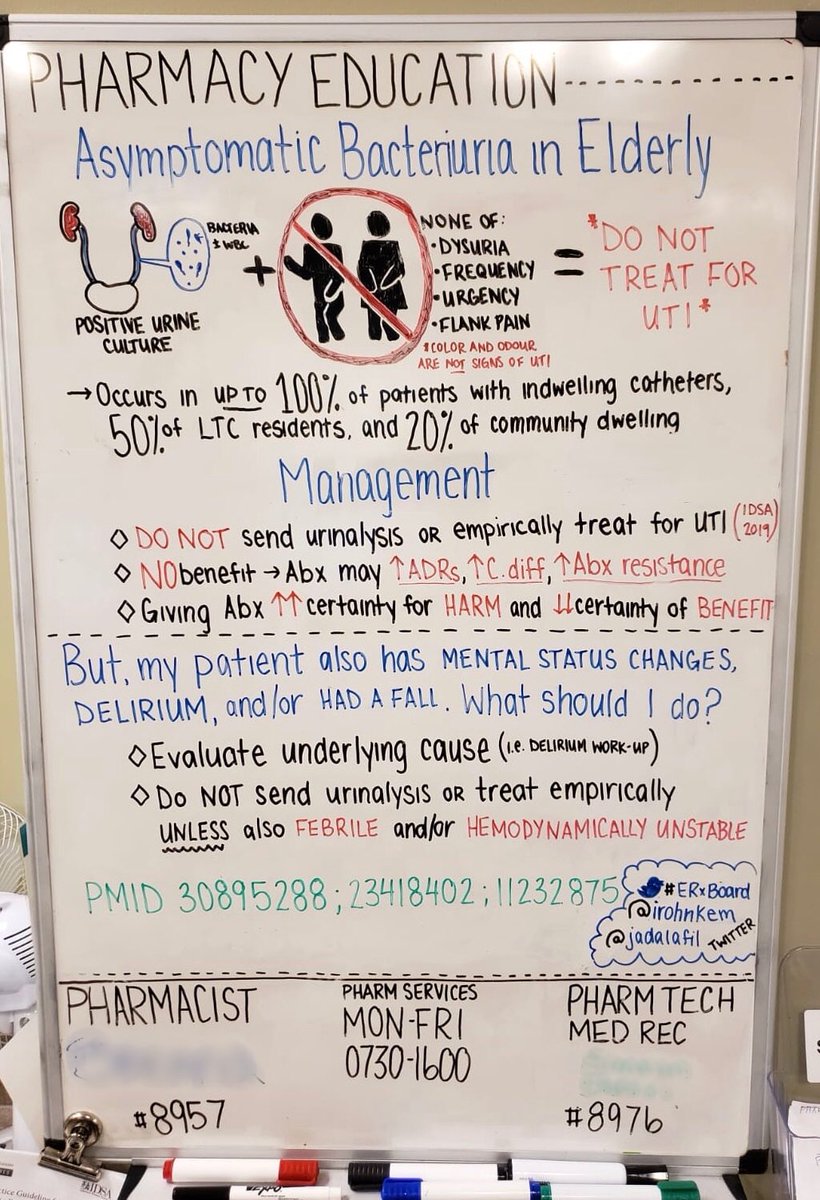 IrohNkem's tweet photo. 85yo M BIB by 🚑, post-fall, 🤷‍♂️ T 36.5, BP 145/80, HR 80, O2 97% RA, PMH HTN, UA +LE, lytes WNL, WBC 7, ABX started. 🚫GU symptoms.

This week’s #ERxboard topic ASB in the elderly👇🏾

#pharmacyeducationbord #IDtwitter #nursetwitter #medtwitter 
#symptomfreeletitbe @jadalafil https://t.co/dSpFCTrkKr