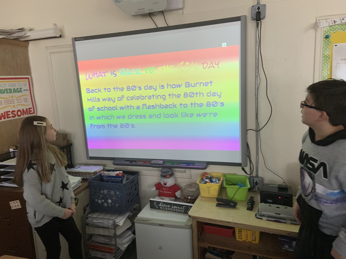 CourtFerraro19's tweet photo. 5th graders practicing their presentations to get BH ready for our Flashback to the 80’s to celebrate our 80th Day of School!! #itsgottabeBHE https://t.co/KgBUXwzmP2