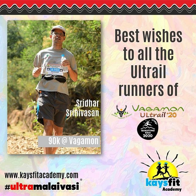 kaysfitacademy's tweet photo. Join me in wishing Sridhar Srinivasan, who will be attempting his maiden 90k at the @@vagamonultrail tomorrow!! Best wishes to all the other runners and the entire Soles Of Cochin team /Vagamon Ultrail team!
#coachkay @coachkaykfita https://t.co/b8EmP8gm9m