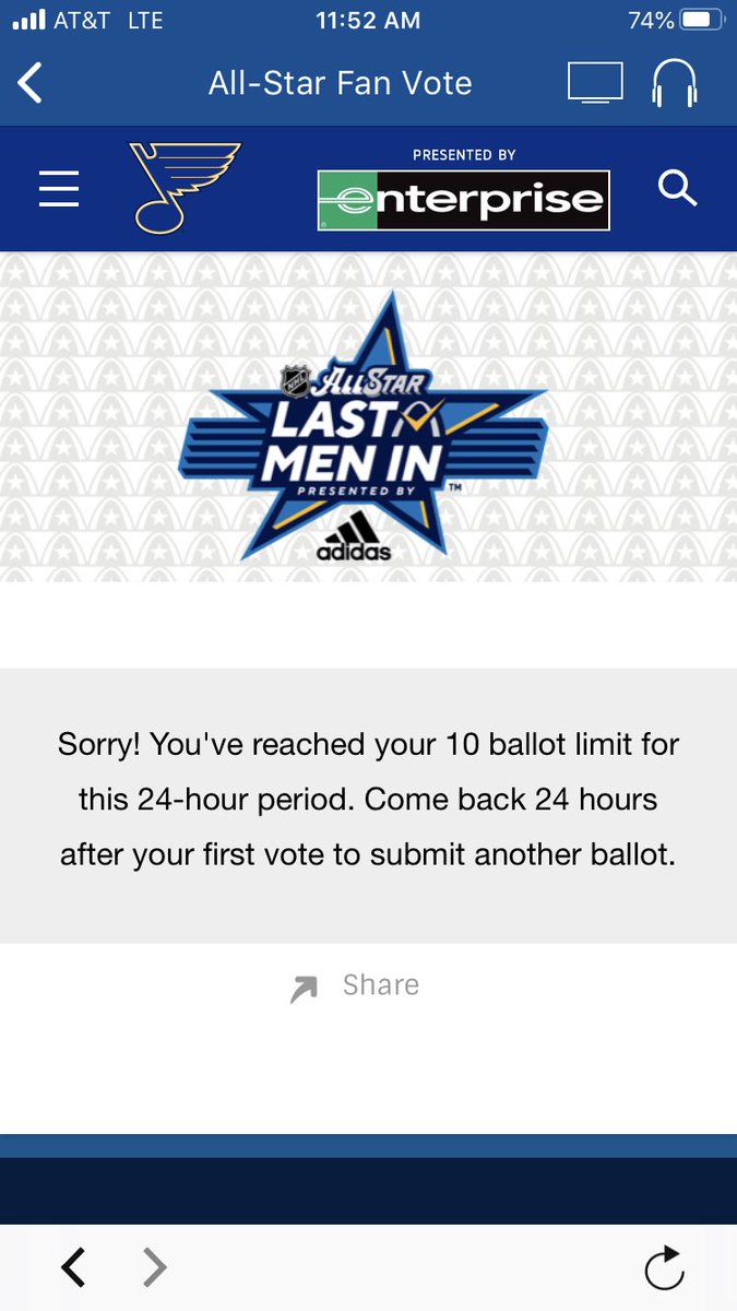 RebeccaVehige's tweet photo. @StLouisBlues @DP_57 My votes are in 💙💛 https://t.co/65Rx40Ecix