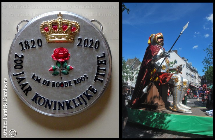 heraldicinwood's tweet photo. Picked up today, the big wooden medal for a 200-year-old giant. The medal now has the right colours, gold leaf and silver leaf. Happy with the result. #hasselt #derooderoos #rederijkers #rederijkerskamer #rederijkerskamerderooderoos #derooderooshasselt #langeman #langemanhasselt https://t.co/R52VPAz8py