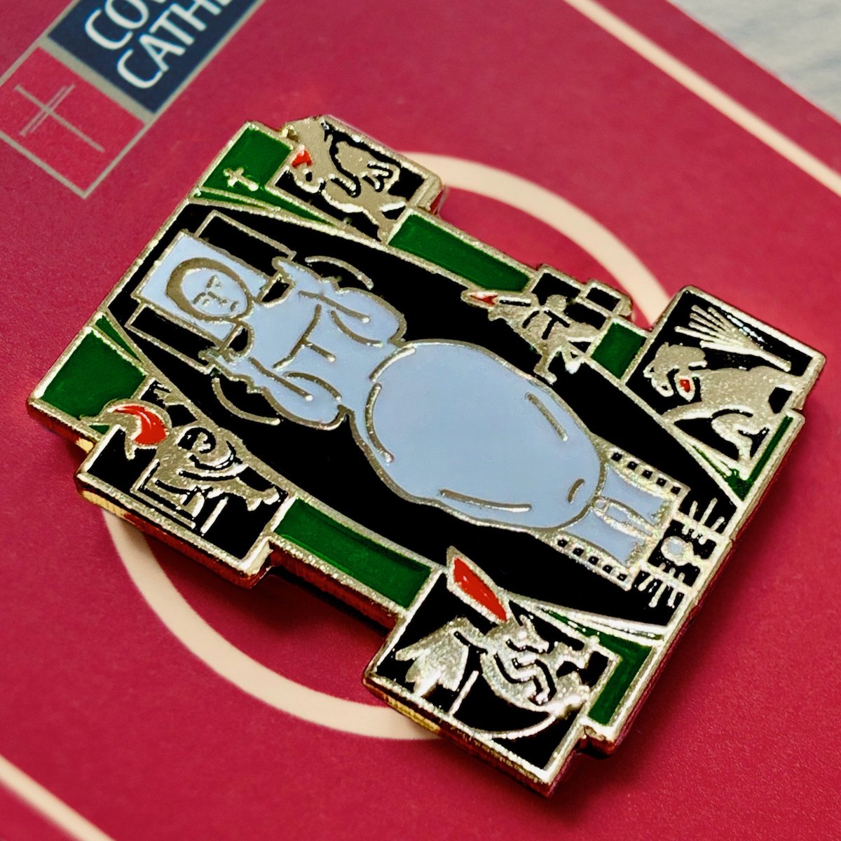 EtchandPin's tweet photo. Our @CovCathedral Tapestry badge is still proving popular and helping to bring people to, what is perhaps, Coventry’s most well-known landmark!

You can pick up this badge exclusively from the Cathedral itself.

#thisiscoventry #coventry #covpinclub #covhour https://t.co/2aMubFyKT7