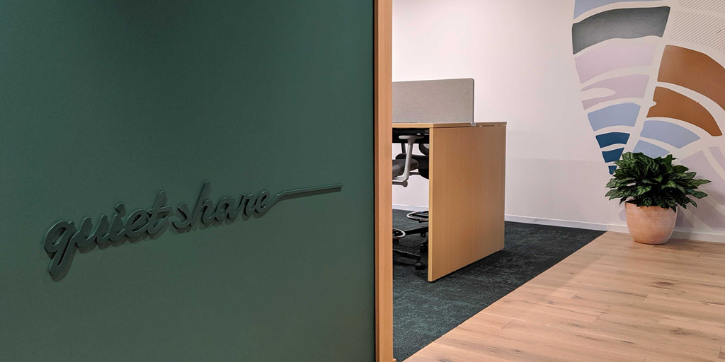 People told us they wanted a #quieter place to work — so we built dedicated quiet #workspaces and private nooks for #focused work. All of these spaces come with sound-masking technology, too (because you can never be too safe). Learn more: bit.ly/2sWpwyV