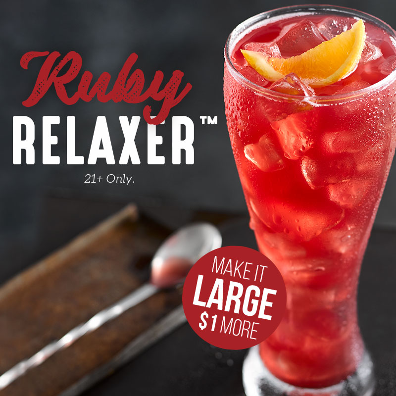 rubytuesday's tweet photo. FRIDAY!!!! The weekend is here, and so is the Ruby Relaxer.
ABSOLUT Vodka, Cruzan Coconut Rum, peach schnapps, pineapple and cranberry juices, and a fresh orange slice.
#RubyTuesday #RubyRelaxer #Cheers https://t.co/gaDubjCZzh