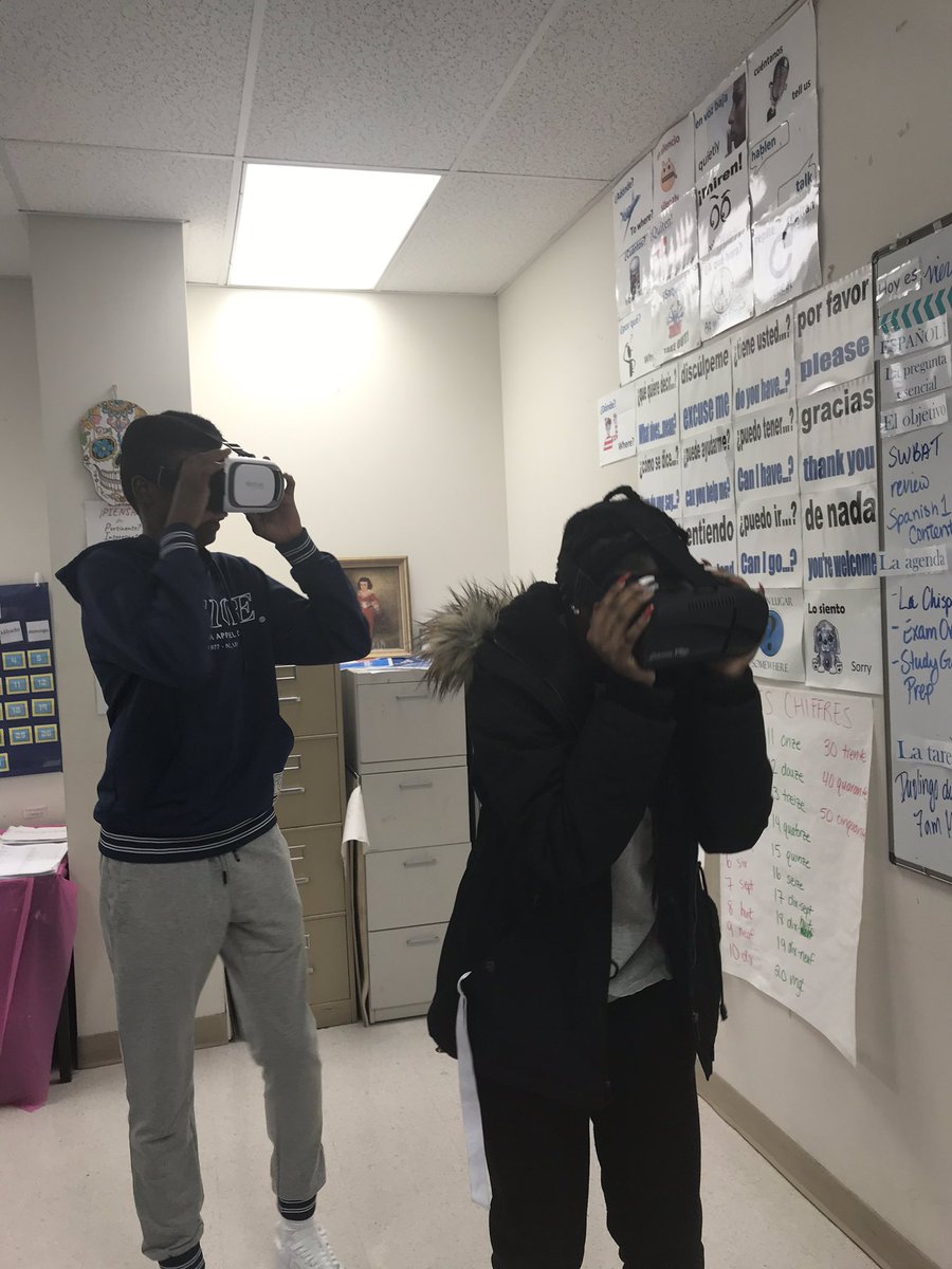 MadameBonnet's tweet photo. Today we traveled all over the French-speaking world from the comfort of room 227 at Liberty High School! Students researched trips to Francophone locations, created detailed itineraries in French, and brought them to life using VR and Google TourCreator! #basdproud #basdempower https://t.co/4t6ms0eH6Y