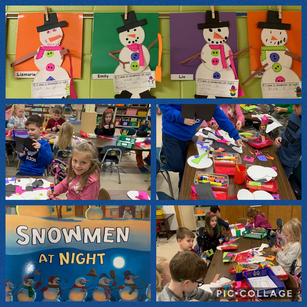 evossmiller's tweet photo. From a giant mess to amazing masterpieces-we loved thinking about what our snowmen did at night!#iginspires #rtsd26learns https://t.co/czspxp9Tz2