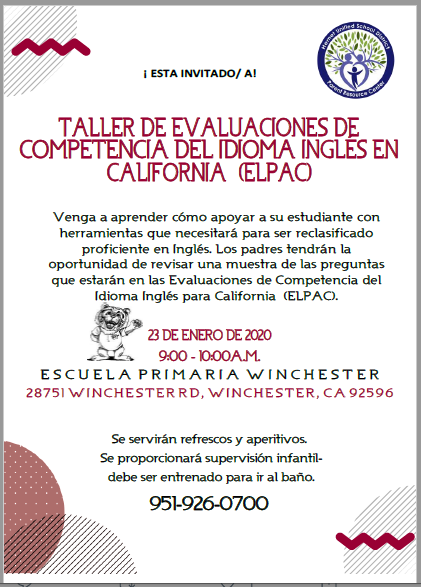 weshemet's tweet photo. Padres de estudiantes aprendices de inglés, tendremos un taller especializado para ayudar a sus estudiantes con el examen ELPAC, el cual se aplicará a los estudiantes en el mes de marzo. ¡Por favor, no se lo pierda! #HUSDPremier https://t.co/HpipE9TxPt