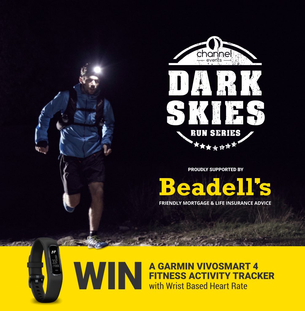 THIS SATURDAY 6pm we’ll be at BREAN DOWN for Storm the Fort, one of the Dark Skies 5K and 10K RUNNING EVENTS organised by Channel Events. 

Beadell's are offering a chance to WIN A GARMIN FITNESS tracker...come find out more at at registration. 

channelevents.co.uk/night-run-seri…