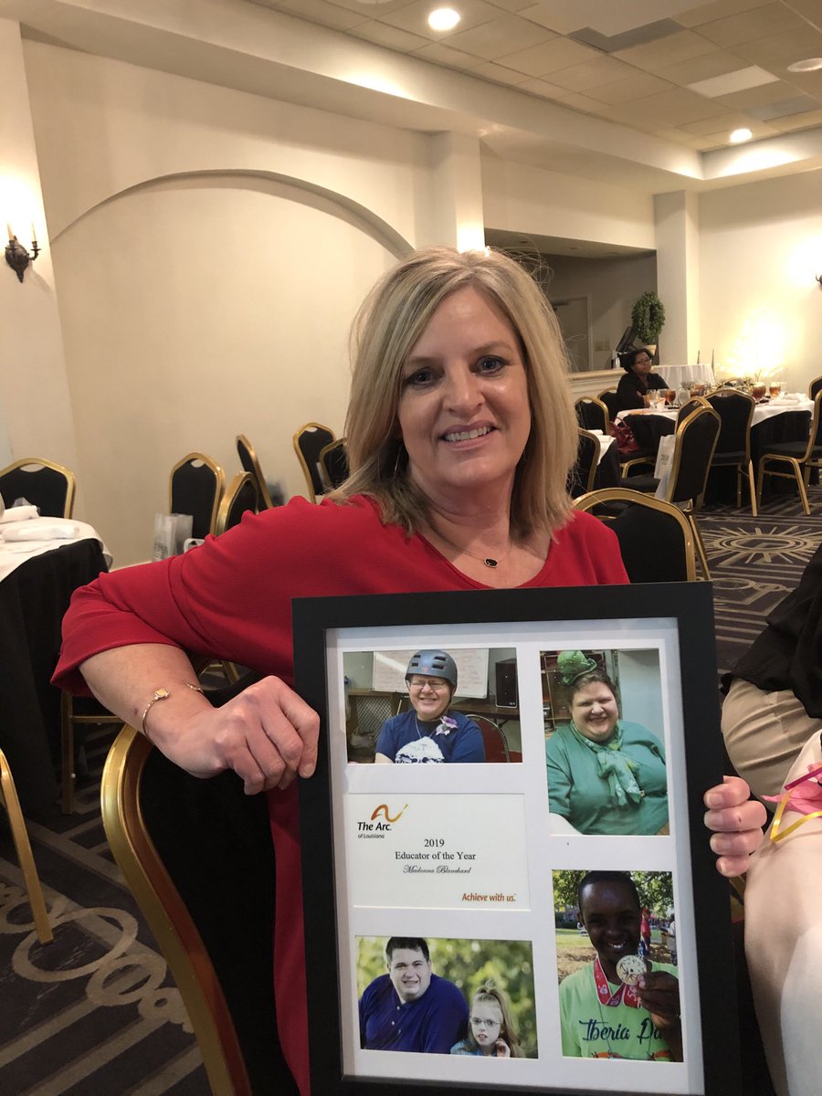 JoffrionArthur's tweet photo. Congratulations to ⁦@IbervilleSchool special education instructional facilitator ⁦@MadonnaBlancha2⁩              on your recognition as ARC of Louisiana’s 2019 Educator of the Year.  #ActforImpact https://t.co/09D8tVsk7C