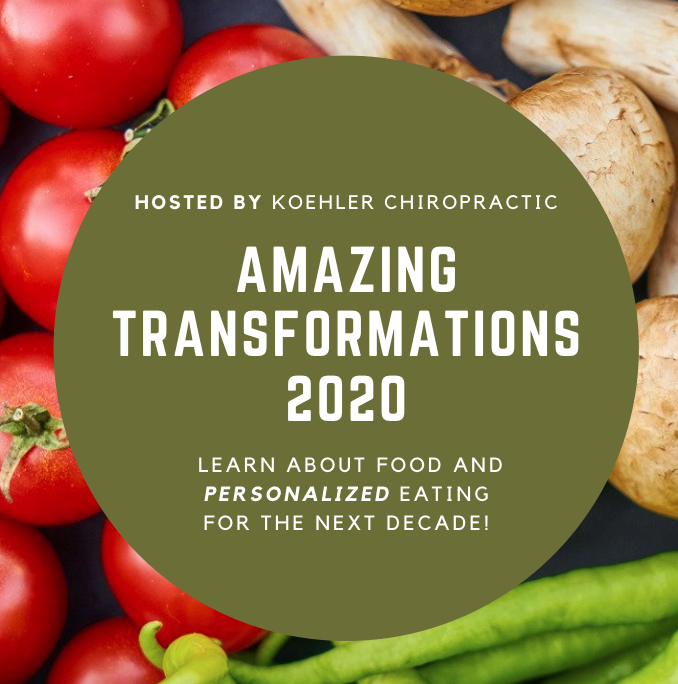 KoehlerChiro's tweet image. Join us Tuesday, January 14 at 6 pm for our free event, Amazing Transformations 2020! Call 815-939-4900 to reserve your seat today! 🤗 #amazingtransformations