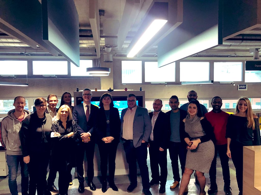 myro_'s tweet photo. What a Friday! Just on my first week back to work and I get to showcase how #ciscoinnovates to the Secretary of State @dcms @nickymorgan01 with our fantastic start ups at our groundbreaking @mi_idea
 @avarobotics @5GRuralFirst @cityverve @ciscomaria @TomRenn1 @matt_houlihan https://t.co/oPSedgtnWV