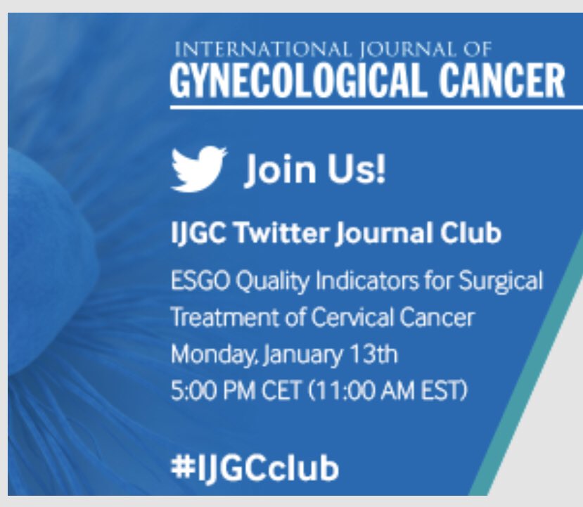 IJGC (@ijgconline) on Twitter photo Will you join our Twitter journal club #IJGCclub Monday January 13th? Discussing #ESGO Quality Indicators for surgical treatment of #CervicalCancer with expert Dr. David Cibula <a href="/DavidCibula/">David.Cibula</a> Click the link to learn more. #Gyncsm #Cancer #Surgery #JMIG Will you join our Twitter journal club #IJGCclub Monday January 13th? Discussing #ESGO Quality Indicators for surgical treatment of #CervicalCancer with expert Dr. David Cibula <a href="/DavidCibula/">David.Cibula</a> Click the link to learn more. #Gyncsm #Cancer #Surgery #JMIG