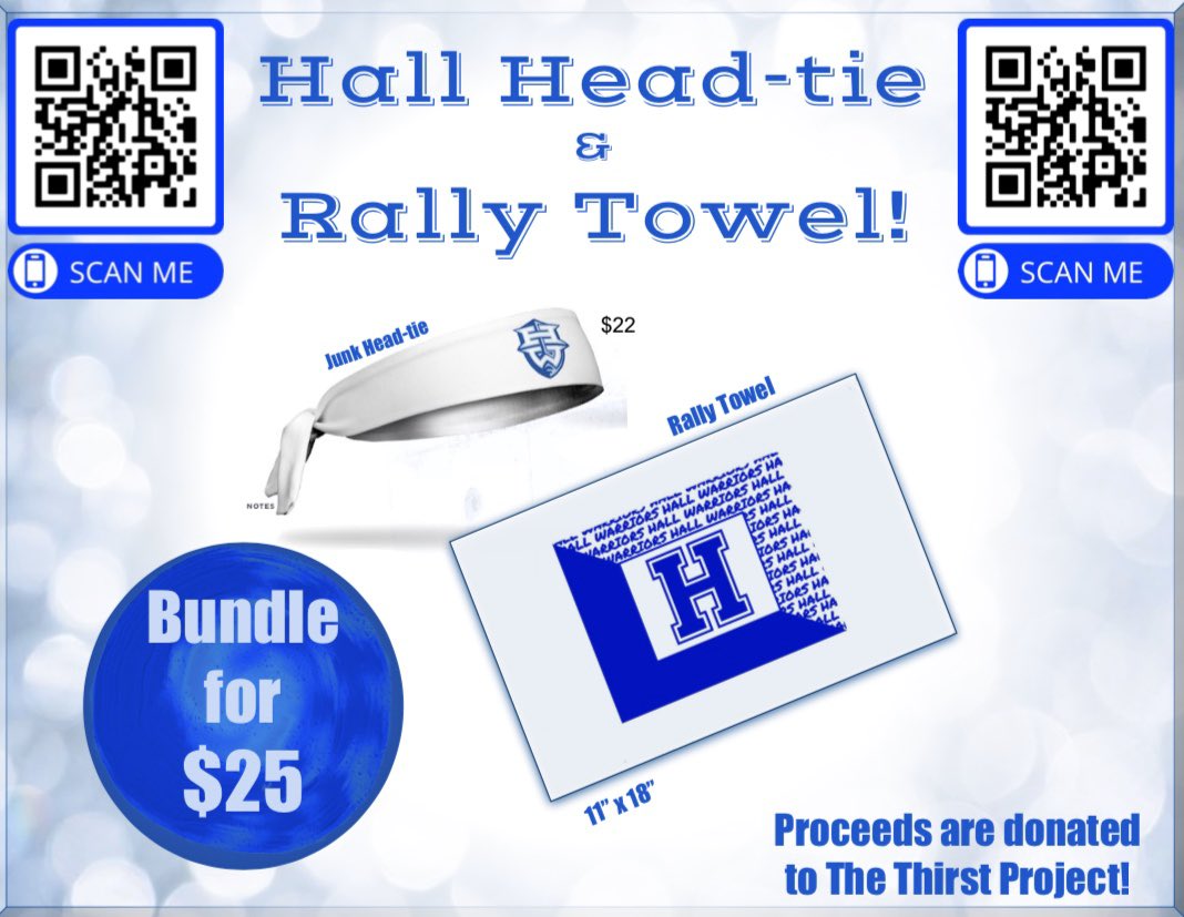 DaileyGrinders's tweet photo. The Dailey Grinders are Selling Hall Head-Ties and Rally Towels for the 19-20 class product.

HEADTIES - $22
RALLY TOWELS - $5
or Buy Both For $25

Scan the QR Code or DM for More Info https://t.co/bNiwozIpij