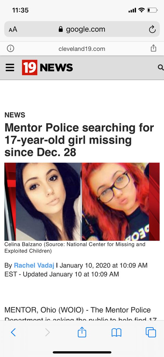 grace_boyess's tweet photo. My first tweet ever, If you guys could please share this. My cousin has been missing since the 28th of December, last seen in Mentor, Ohio. A very bad situation and all we can hope is she’s found and brought back to my family safely. We love you Celina❤️ https://t.co/YzLEem1JFN