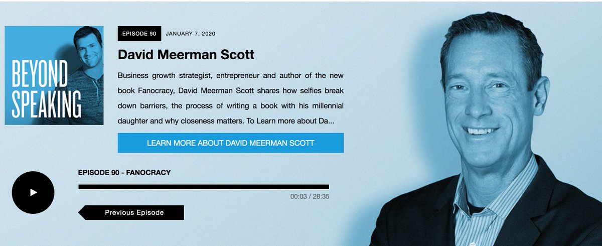 DamelioNetwork's tweet image. Thank you @PremiereBrian for having @dmscott on the #BeyondSpeaking podcast to talk about his new book #Fanocracy.  Great listen for #eventplanners about how to increase #event engagement. hubs.ly/H0mwHzY0 #podcasts #newbook #audienceinteraction #speakingindustry