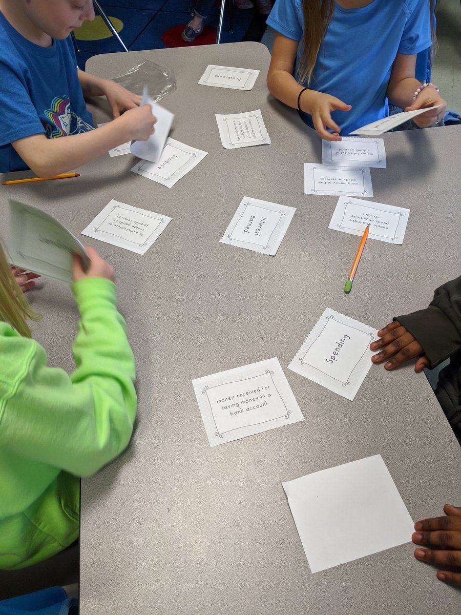 Doing some matching and Quizlet to learn vocabulary for financial literacy. <a href="/fainrockets/">Fain Elementary</a>