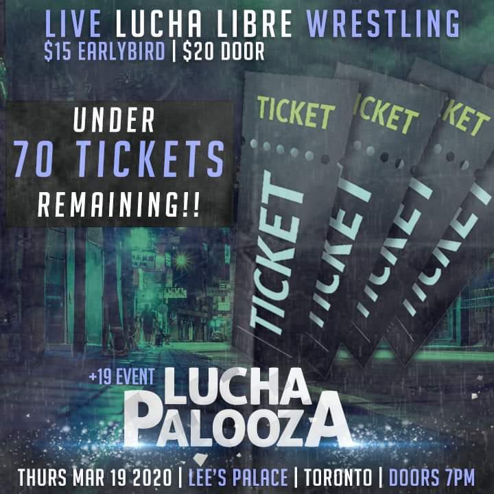 $15 Earlybird | $20 Door | Limited tickets available 

Get tickets at luchapalooza.eventbrite.com
____

We are tag teaming up with Hasbars to give 3 lucky fans Lucha Versus chocolates. 

All you need to do is be at Lucha Palooza and make some noise.