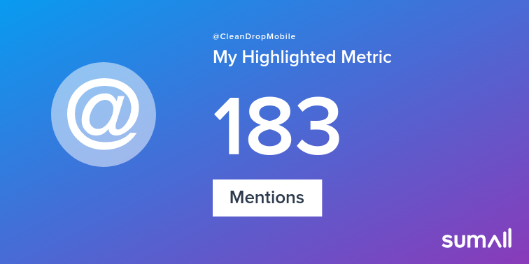 My week on Twitter 🎉: 183 Mentions, 1 New Follower. See yours with sumall.com/performancetwe…