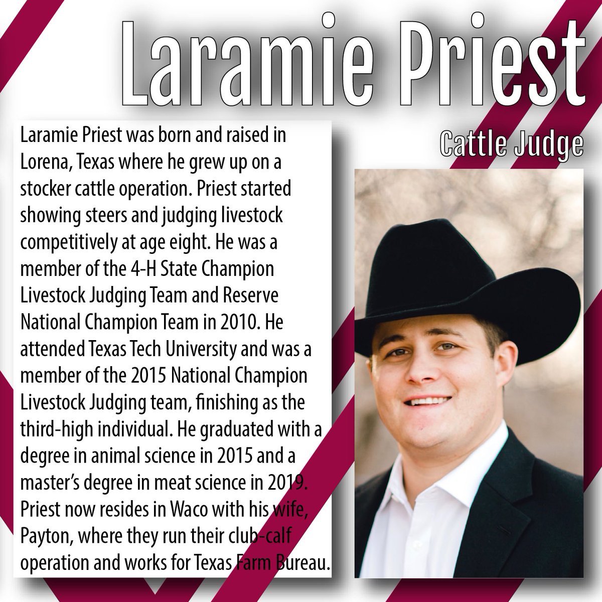 Learn all about the 2020 Western Bonanza Cattle Judges, Bodee Schlipf and Laramie Priest. #cattlejudge #wb2020