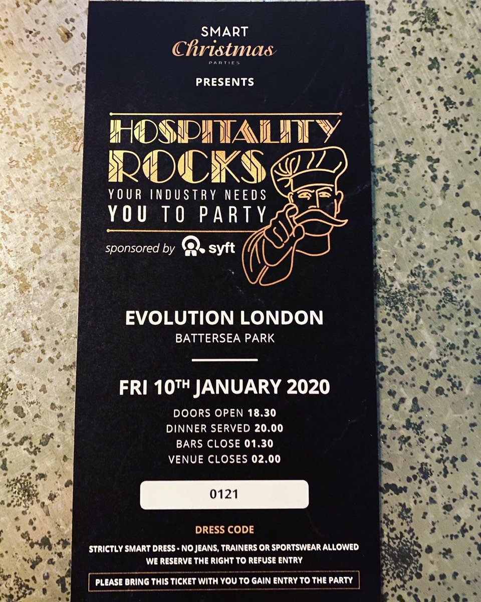 Getting ticket no. 0121 for #hospitalityrocks. Yeah that.