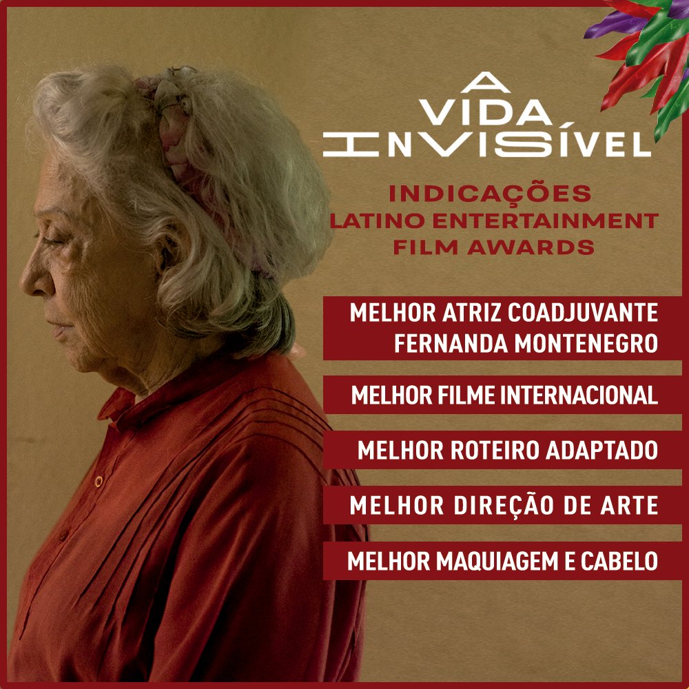 AVidaInvisivel's tweet photo. Mais um reconhecimento para #AVidaInvisível! 👏 O filme de Karim Aïnouz recebeu cinco indicações ao Latino Entertainment Film Awards, nos EUA! ❤

Assista você também: https://t.co/futoJSR0YB https://t.co/9WshhmKAxg