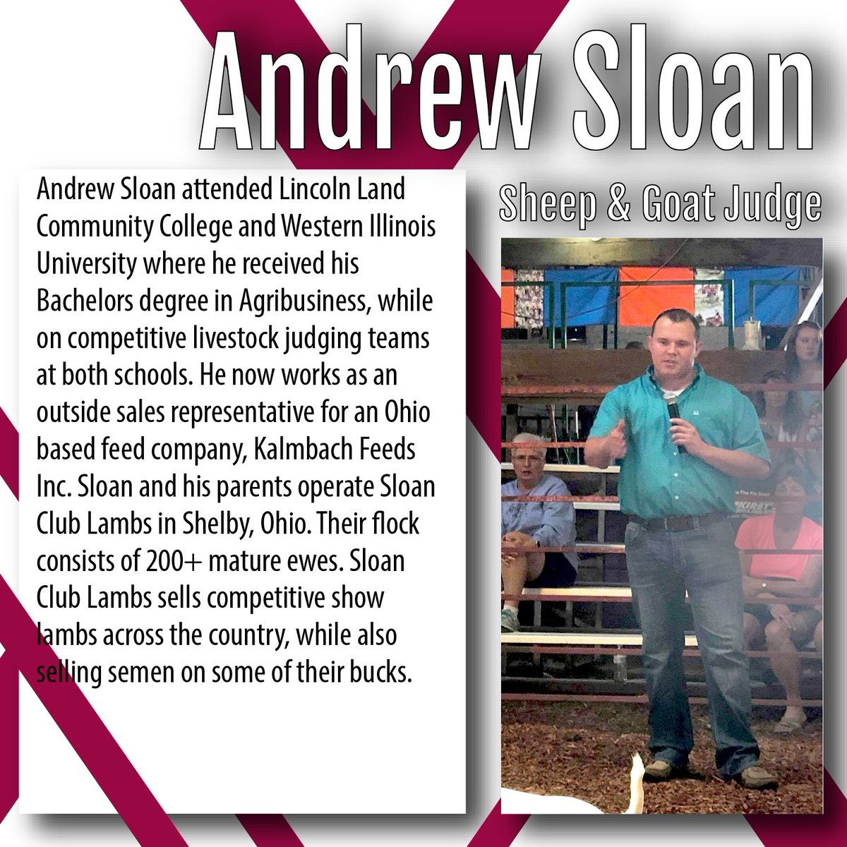 Final introductions go to the 2020 Western Bonanza Sheep and Goat Judges, Evan Snyder and Andrew Sloan. #sheepjudge #goatjudge #wb2020